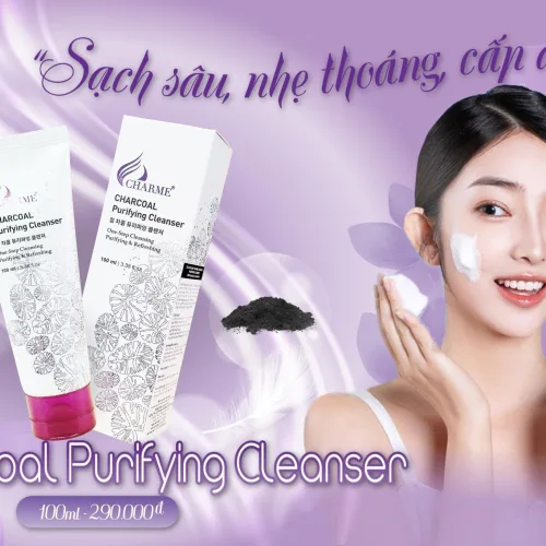 Làm sạch gấp 3 lần với sữa rửa mặt than hoạt tính Charme Charcoal