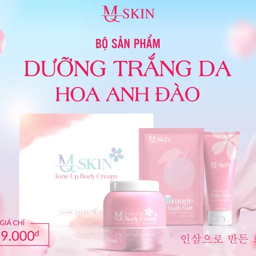 💦 Làn da ngọc nữ trắng mướt chạm là mê với combo dưỡng trắng da Hoa Anh Đào MQ Skin