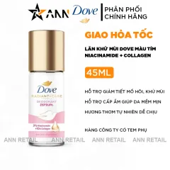 Lăn Khử Mùi Dưỡng Trắng Dove 3% Niacinamide + 10x Collagen Chai Màu Tím 45ml
