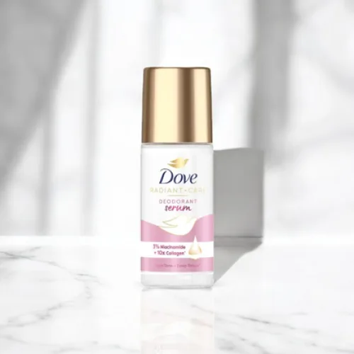 Lăn Khử Mùi Dưỡng Trắng Dove 3% Niacinamide + 10x Collagen Chai Màu Tím 45ml
