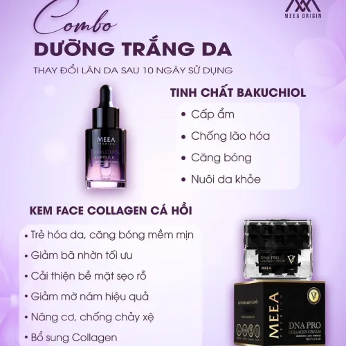 lão hóa ngược chỉ với combo Kem Face DNA cá hồi V2 và Ampoule Bakuchiol