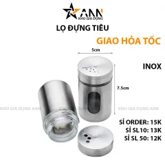 Lọ Đựng Tiêu Inox Nắp Xoay Tiện Dụng