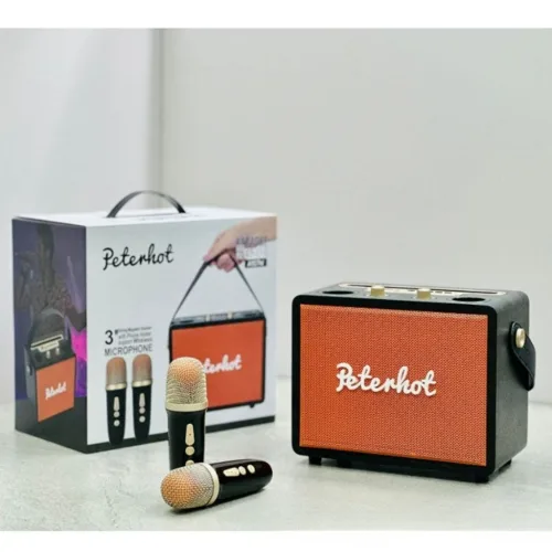 Loa Bluetooth Không Dây Peterhot Kèm 2 Mic Karaoke