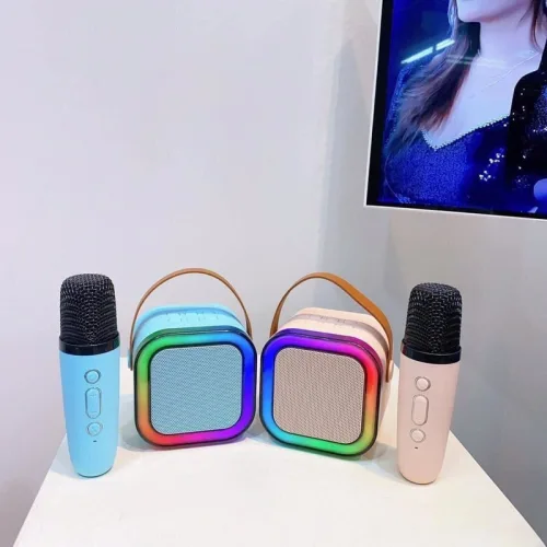 Loa Bluetooth Mini Kèm 2 Mic Karaoke
