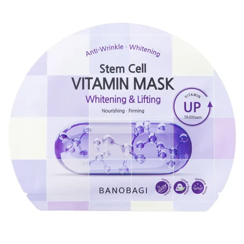 Mặt Nạ Banobagi Màu Tím Stem Cell Vitamin Mask Whitening Lifting Hộp 10 Miếng