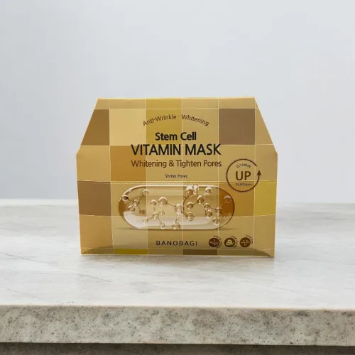 Mặt Nạ Banobagi Màu Vàng Stem Cell Vitamin Mask Whitening Tighten Pores Hộp 10 Miếng