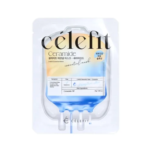 Mặt Nạ Celefit Mask Ceramide Màu Cam Hỗ Trợ Cấp Ẩm Da Hộp 10 Miếng