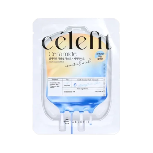 Mặt Nạ Celefit Mask Ceramide Màu Cam Hỗ Trợ Cấp Ẩm Da Hộp 10 Miếng