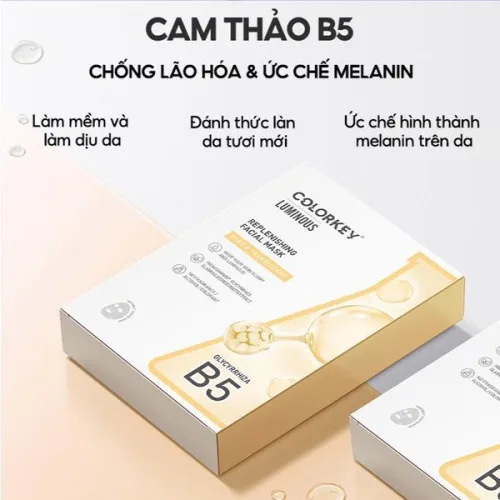 Mặt Nạ Colorkey Luminous B5 Màu Vàng Cam Thảo Hộp 10 Miếng