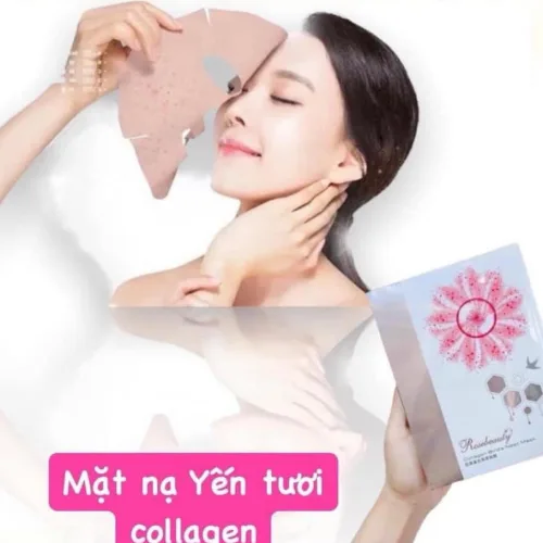 Mặt nạ tổ yến Collagen Rosebeauty hộp 10 miếng siêu đẹp da
