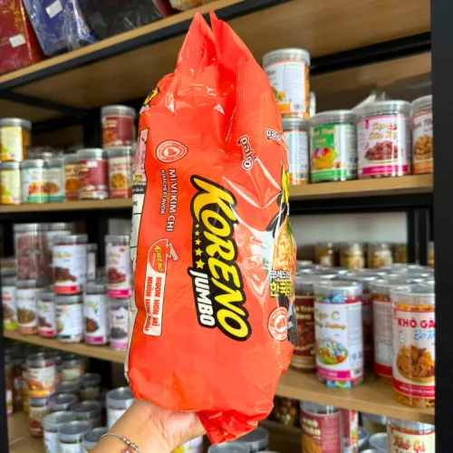 Mì Cay Koreno Jumbo Vị Bò - Vị Kim Chi - Mì Cay Hàn Quốc Túi 1kg (10 Gói x 100g)