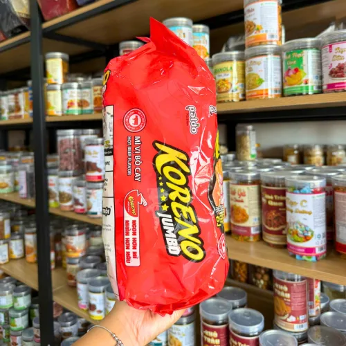 Mì Cay Koreno Jumbo Vị Bò - Vị Kim Chi - Mì Cay Hàn Quốc Túi 1kg (10 Gói x 100g)