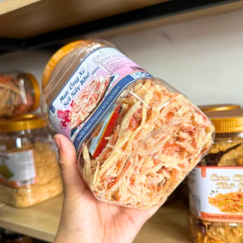 Mực Ống Xé Sợi Sấy Khô - Mực Dừa Thơm Ngon 500g - Hộp Lớn