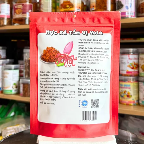 Mực Xé Tẩm Vị Thương Hiệu Yolo Thơm Ngon Gói 100g