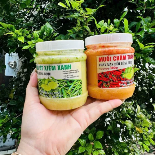 Muối Chấm Thơm Ngon 500g - Muối Ớt Xiêm Xanh Chay Mặn Đều Dùng Được