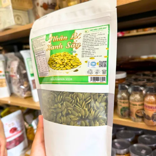 Nhân Bí Xanh Sấy 500g - Túi Zip Bạc