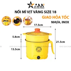 Nồi Mì Vịt Vàng 2 Tầng Dung Tích 1.8L 17.5x21.5cm