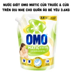 Nước Giặt OMO Matic Cửa Trước & Cửa Trên Dịu Nhẹ Cho Quần Áo Bé Yêu 3.6kg