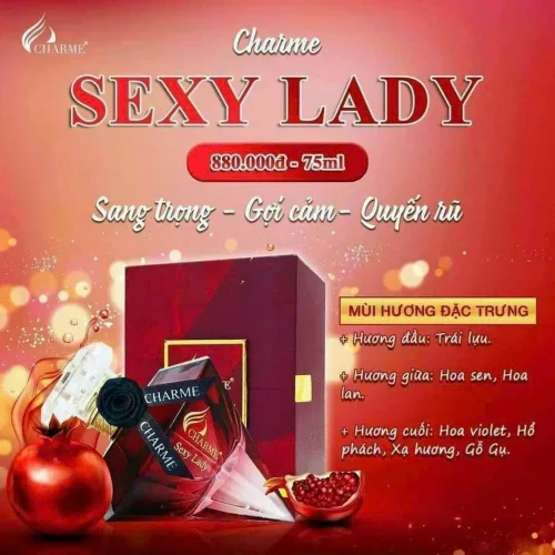 Nước Hoa Charme Sexy Lady 75ml Nữ sẽ là sự lựa chọn không thể thiếu của bất kì cô nàng nào yêu thích nước hoa.
