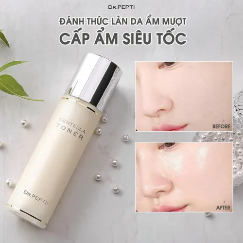 Nước hoa hồng Dr.Pepti  Centella Toner sẽ làm chậm các quá trình lão hóa da