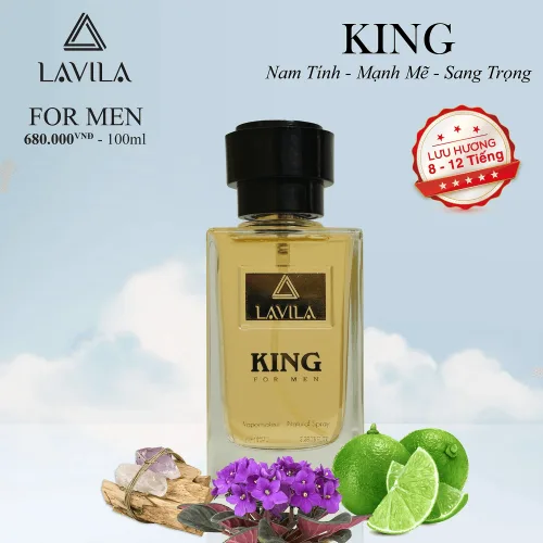 Nước hoa LAVILA King phong cách nam tính, mạnh mẽ, cá tính 100ml
