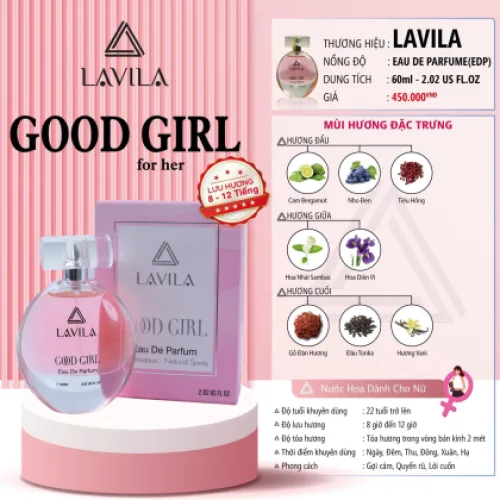 Nước Hoa Nữ Lavila Good Girl 60ml full size