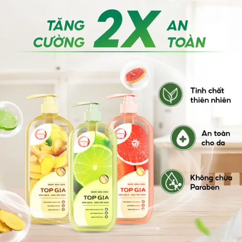 Nước Rửa Chén Top Gia Hương Gừng Tươi 1kg/Chai
