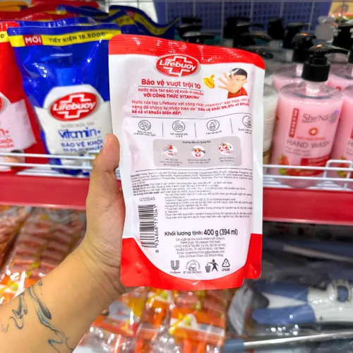 Nước Rửa Tay LIFEBUOY Bảo Vệ Vượt Trội Túi 400g - Túi Đỏ