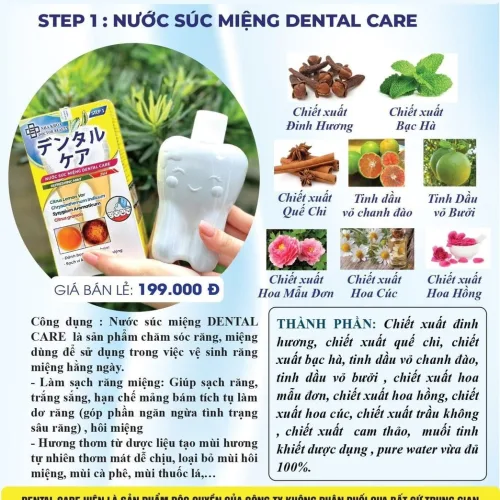 Nước súc miệng Dental Care chuẩn màu mẫu như hình