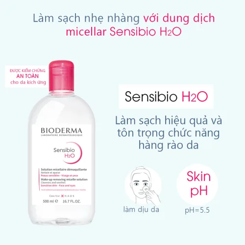 Nước Tẩy Trang Bioderma Dành Cho Da Nhạy Cảm 500ml Sensibio H2O