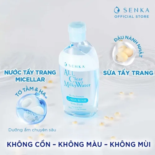 Nước Tẩy Trang Hai Lớp Senka All Clear Milky Water Nourish Màu Xanh Dương 230ml