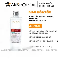 Nước Tẩy Trang Loreal Paris Màu Xám Sạch Sâu Kiềm Dầu Revitalift Crystal Micellar Water 400ml