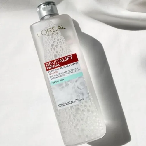 Nước Tẩy Trang Loreal Paris Màu Xám Sạch Sâu Kiềm Dầu Revitalift Crystal Micellar Water 400ml