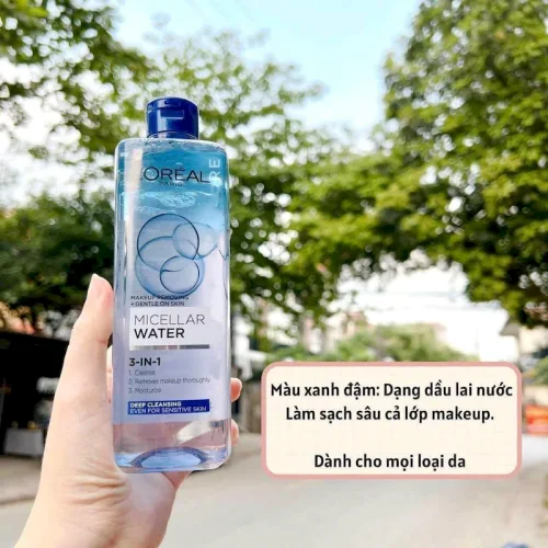 Nước Tẩy Trang Loreal Paris Màu Xanh Đậm Sạch Sâu Micellar Water Deep Cleansing 400ml