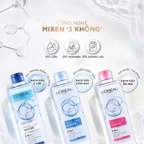 Nước Tẩy Trang Loreal Paris Màu Xanh Đậm Sạch Sâu Micellar Water Deep Cleansing 400ml