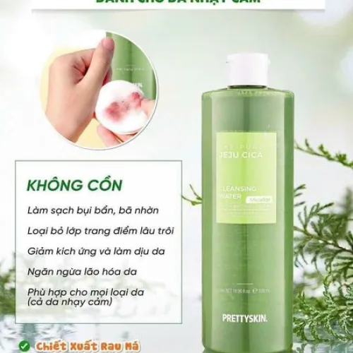Nước Tẩy Trang Rau Má PrettySkin là dòng sản phẩm làm sạch vô cùng an toàn