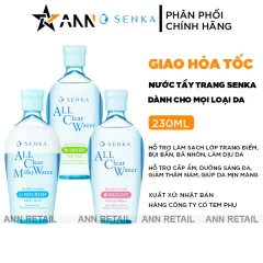 Nước Tẩy Trang Senka All Clear Micellar 230ml Hỗ Trợ Dưỡng Ẩm Sạch Sâu Làm Sáng Da