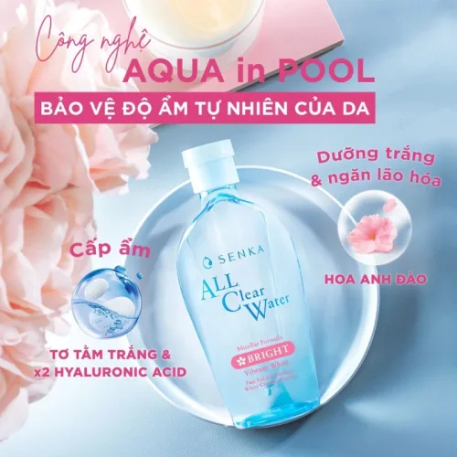 Nước Tẩy Trang Senka All Clear Micellar 230ml Hỗ Trợ Dưỡng Ẩm Sạch Sâu Làm Sáng Da