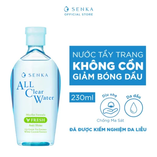 Nước Tẩy Trang Senka All Clear Micellar 230ml Hỗ Trợ Dưỡng Ẩm Sạch Sâu Làm Sáng Da