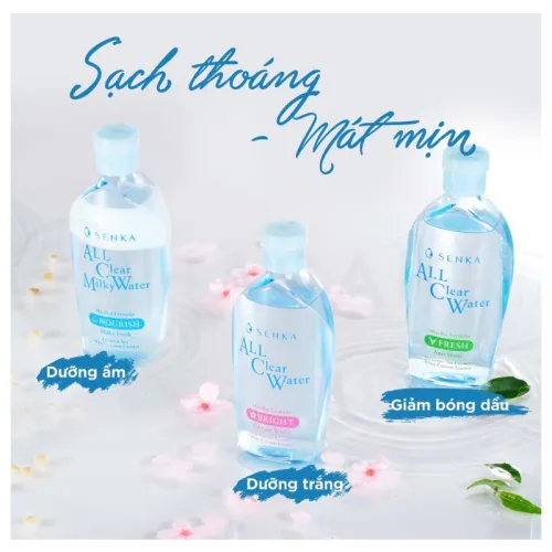 Nước Tẩy Trang Senka All Clear Micellar Fresh Màu Xanh Lá 230ml - Dành Cho Da Dầu Nhờn