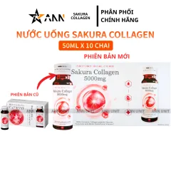 Nước Uống Sakura Bổ Sung Collagen 500ml Hỗ Trợ Làm Đẹp Làn Da - Hộp 10 Lọ