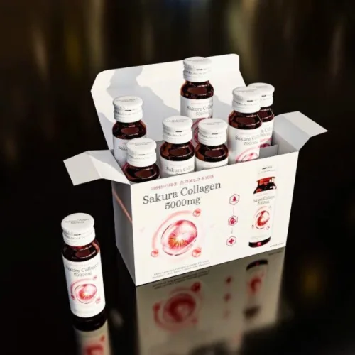 Nước Uống Sakura Bổ Sung Collagen 500ml Hỗ Trợ Làm Đẹp Làn Da - Hộp 10 Lọ