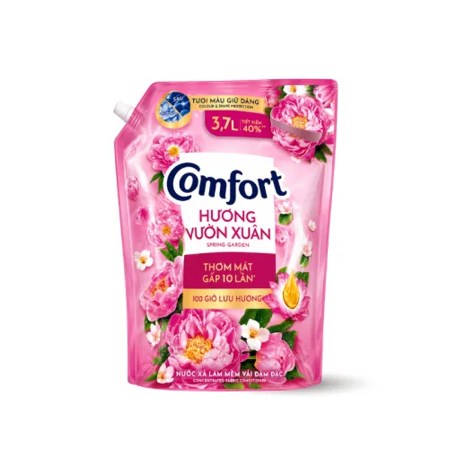 Nước Xả Vải COMFORT Hương Vườn Xuân 100 Giờ Lưu Hương 3,7 Lít - Túi Hồng