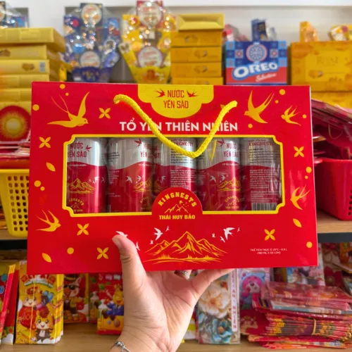Nước Yến Sào Thái Huy Bảo - Tổ Yến Thiên Nhiên Kingnests 180ml x 5 Lon Nước Yến