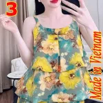 Đồ bộ 2 dây quần đùi chất mango HK-8083
