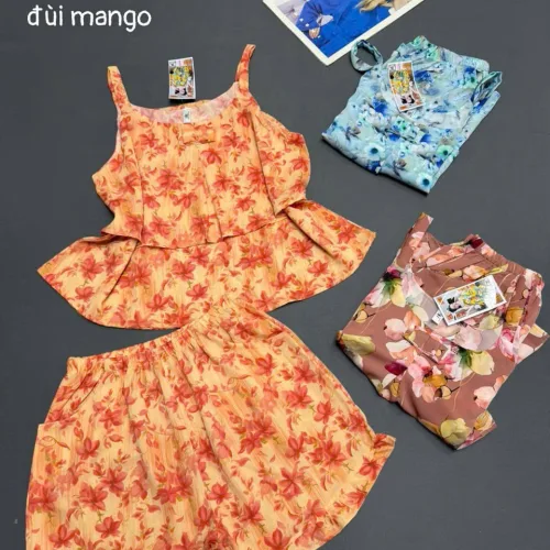Đồ bộ 2 dây quần đùi chất mango HK-8083
