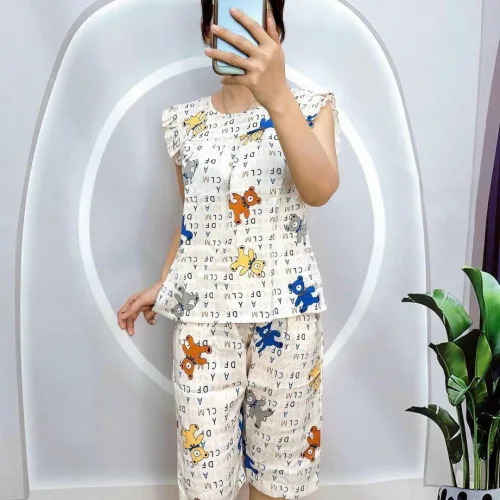 Đồ bộ áo sát nách quần lửng nhiều hoạ tiết