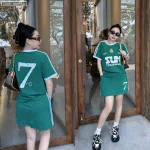 Đồ bộ áo thun chân váy thể thao in số 7