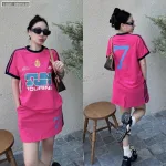 Đồ bộ áo thun chân váy thể thao in số 7