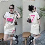 Đồ bộ áo thun chân váy thể thao in số 7